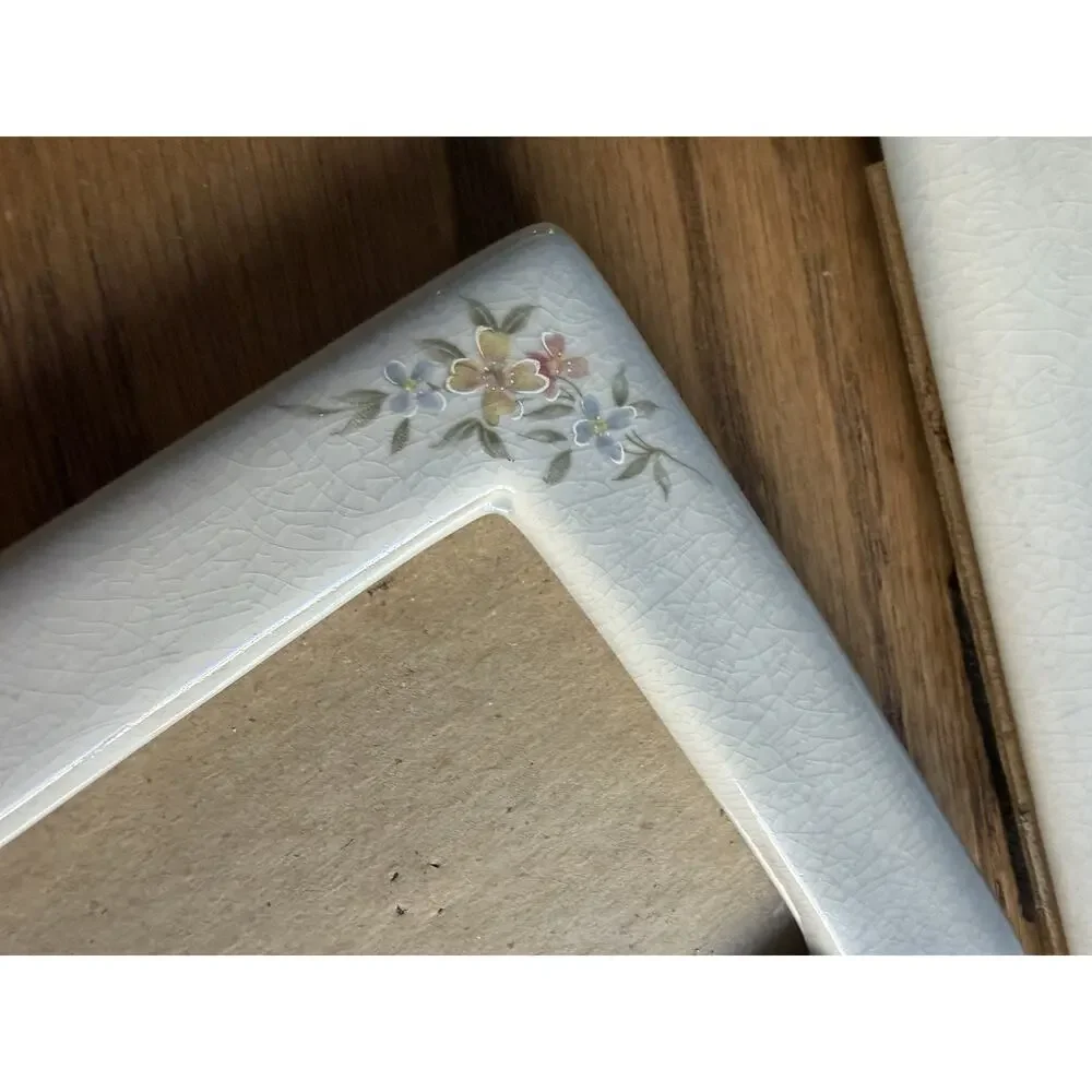 Vintage Picture Frames Floral Ceramic Frame Set of 2 Matching Frames 5x3